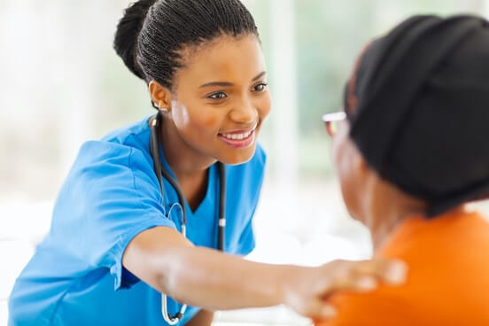 Nurse caring for patient