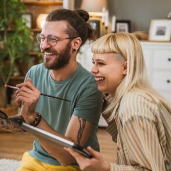 Couple painting canvas 2442134161