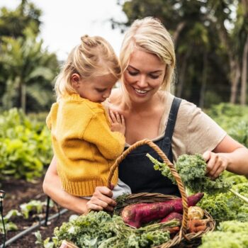 Mum and daughter gardening 2070350258