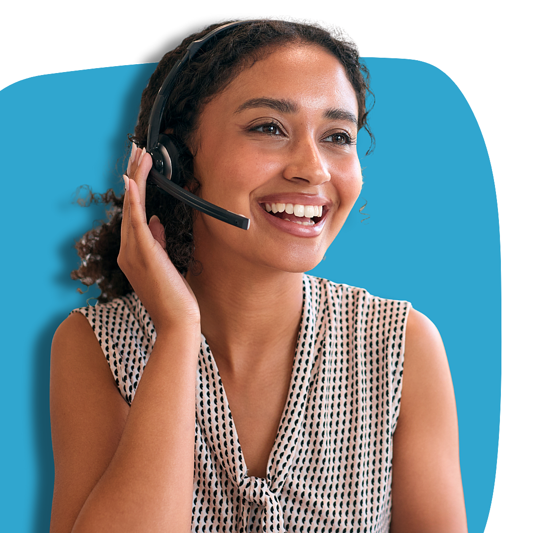 Lady wearing a headset