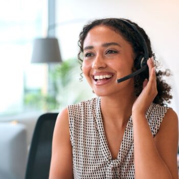 Lady wearing headset 2464352431