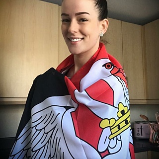 Rachael With Flag