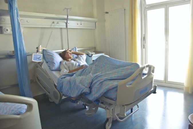 Stock shot patient in hospital bed