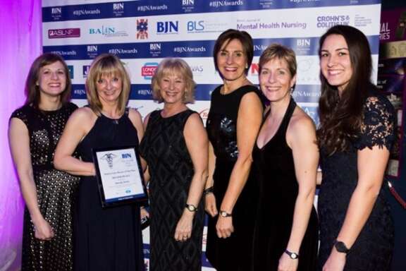The Leicester Team of Specialist Stoma Care nurses attending the British Journal of nursing awards 2